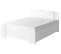 BONA białe łóżko z pojemnikiem i zagłówkiem